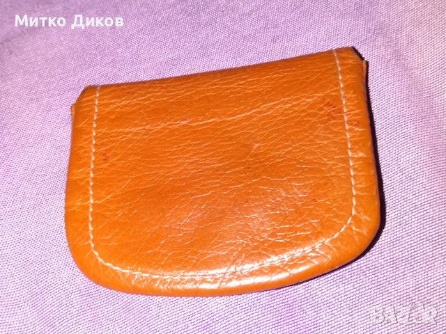 Калъвче естествена кожа за пари и стотинки 2 прегради 9х7см, снимка 2 - Портфейли, портмонета - 43254719