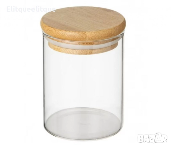Стъклен буркан с херметичен бамбуков капак – практично решение за съхранение, снимка 6 - Други - 52336914