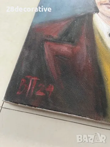 Картина Венелин Петров - “ Портрет на Васил Левски” масло върху платно, снимка 2 - Картини - 48098543