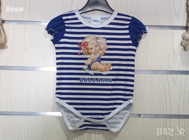 Ново бебешко моряшко боди с трансферен печат на Момиченце, Кукличка, 9-12 месеца, снимка 1 - Бодита за бебе - 29050344