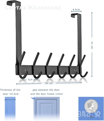 Закачалка за врата, неръждаема стомана, снимка 6 - Закачалки - 47367429