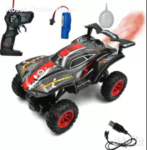 Автомобил с дистанционно управлениеСкоростен офроуд автомобил с ефект на дим от водна мъгла+светлини, снимка 4 - Коли, камиони, мотори, писти - 43477794