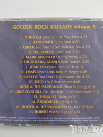 Golden Rock Ballads vol. 9 - матричен диск музика, снимка 2 - CD дискове - 53581816