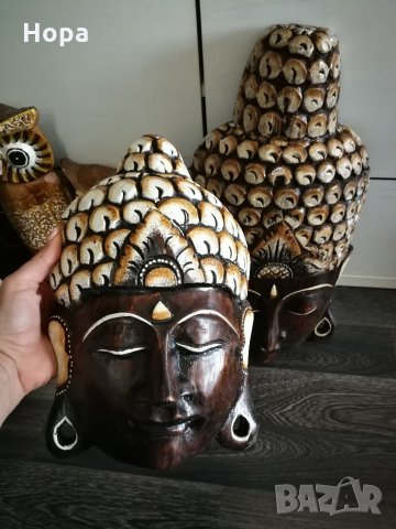 Маска за стена от дърво Буда , снимка 6 - Пана - 32543085