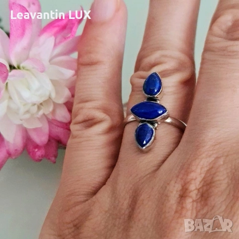 Сребърен комплект с Лапис , снимка 3 - Бижутерийни комплекти - 52844095