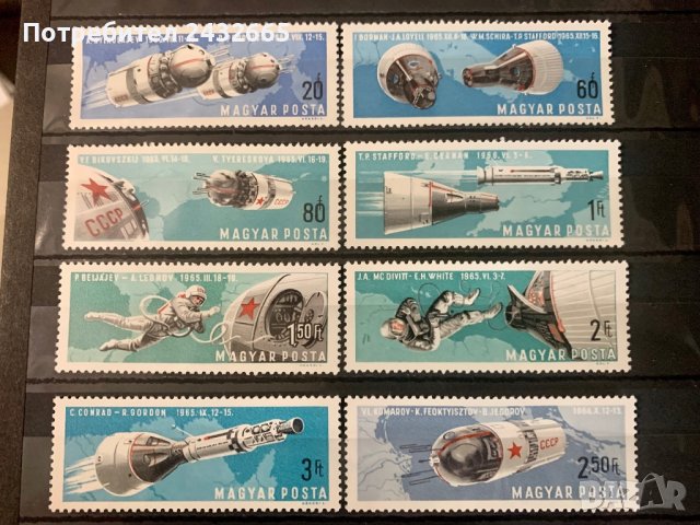 1552. Унгария 1966 = “ Космос. Пилотирани космически кораби. “, **, MNH 