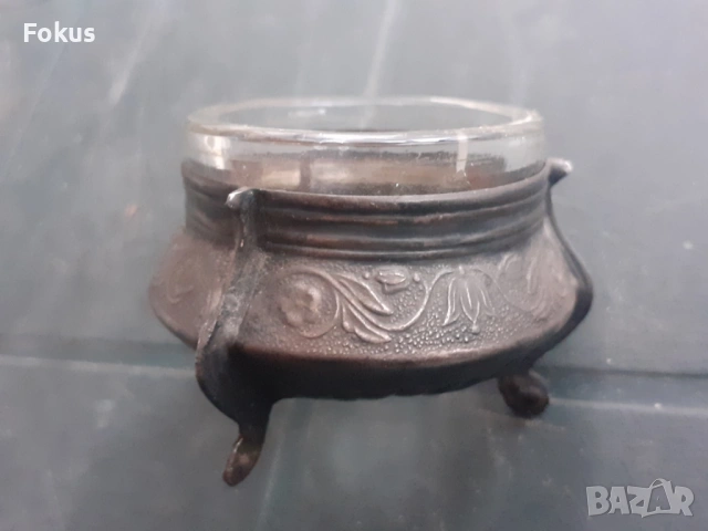 Стар руски хайверник дебело посребрен и маркиран, снимка 3 - Антикварни и старинни предмети - 53279675