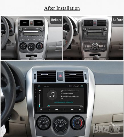 Мултимедия, за Toyota Corolla, Двоен дин, Навигация, дисплей, плеър 9“ екран, Android, Тойота Корола, снимка 3 - Аксесоари и консумативи - 35123012