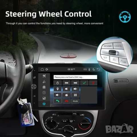 Мултимедия, плеър, с блутут, единичен дин, за кола, автомобил, екран, Carplay, Android Auto, 10.4", снимка 5 - Аксесоари и консумативи - 47474813