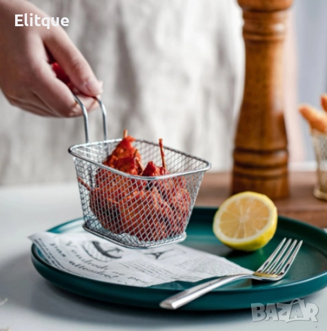 Перфектна кошница за пържене или сервиране 12x10cm – Компактност и качество в едно, снимка 4 - Други - 52860788