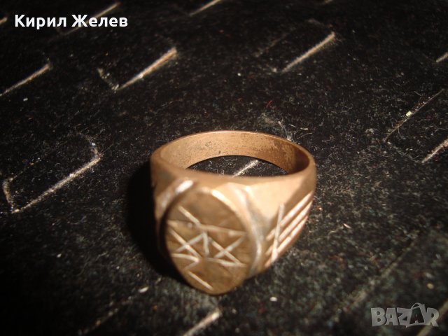 СТАРИНЕН РЪЧНО ИЗРАБОТЕН и ОРНАМЕНТИРАН МАСИВЕН БРОНЗОВ КЛАСИЧЕСКИ СТИЛ ПРЪСТЕН УНИКАТ 21709, снимка 12 - Антикварни и старинни предмети - 32552936