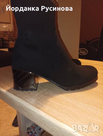 Намалям!Велурени чизми с ефектен ток,38 номер , снимка 4 - Дамски боти - 43272313