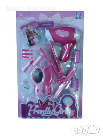 Играчка Комплект за малки фризьорки със сешоар на батерии, снимка 1 - Кукли - 39528522