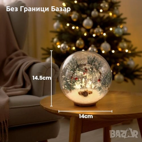 Нова Коледна LED лампа със звездна гирлянда в стъкло USB Декорация дом офис Украса, снимка 2 - Декорация за дома - 53036547