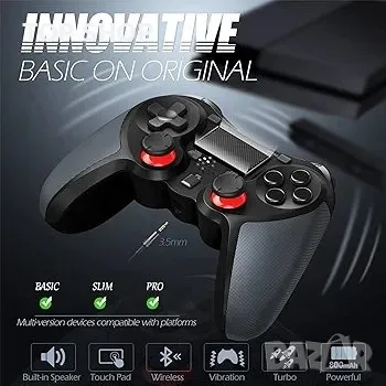 Контролер Terios за PS4, съвместим с PS4/Pro/Slim, контролер Play-Station4, снимка 4 - Аксесоари - 48791963