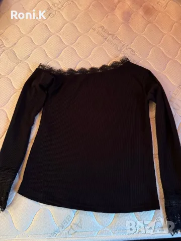 Блуза с паднало рамо, снимка 4 - Блузи с дълъг ръкав и пуловери - 50420495