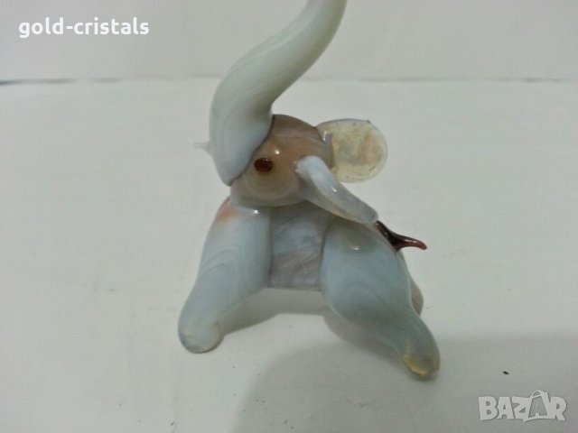 стъклено слонче ръчна изработка 