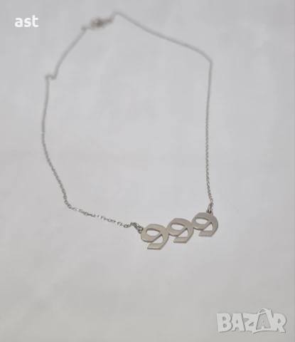 Сребърно колие "Ангелски числа", снимка 2 - Колиета, медальони, синджири - 50474651