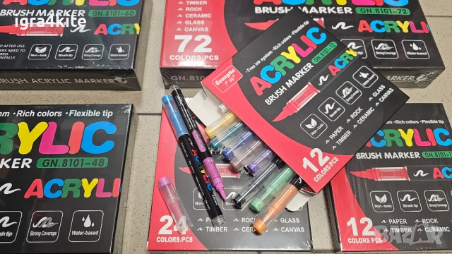 ТОП ХИТ! Акрилни Четкови Маркери за Рисуване и Боядисване в 12, 24, 48, 60, 72 и 120 цвята, снимка 9 - Рисуване и оцветяване - 52168151