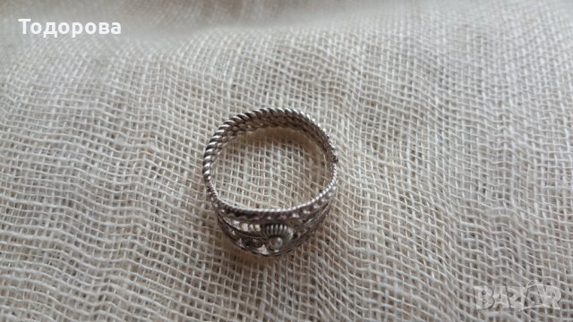 Сребърен филигранен пръстен, снимка 5 - Антикварни и старинни предмети - 28389691