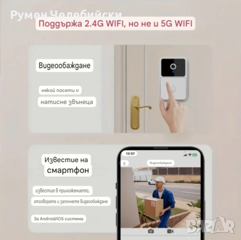 Видео Звънец, снимка 4 - Други - 53471213