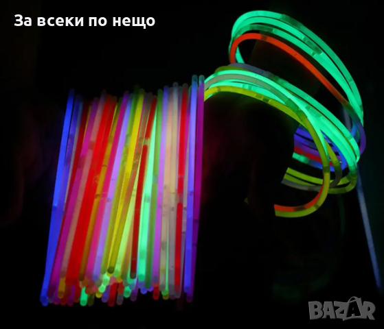 Многоцветни фосфоресциращи гривни - 50 броя, снимка 14 - Гривни - 44856292
