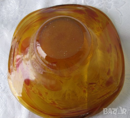 Тежка, красива, стъклена голяма фруктиера Арт стъкло , снимка 9 - Други стоки за дома - 10670657