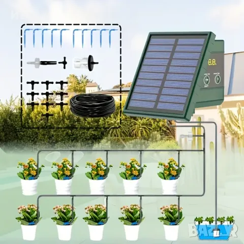 Соларна система за капково напояване, автоматично поливане, снимка 2 - Градинска техника - 50314159