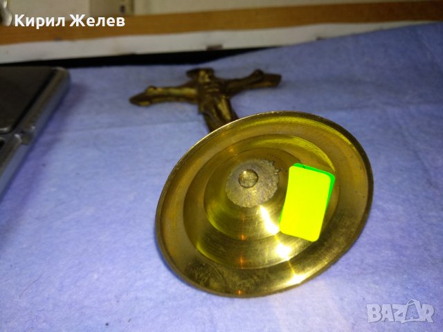 Старо СТИЛНО КРАСИВО МЕСИНГОВО НАСТОЛНО РАЗПЯТИЕ КРЪСТ За ДОМА / КОЛЕКЦИЯ 42673, снимка 17 - Декорация за дома - 43827870