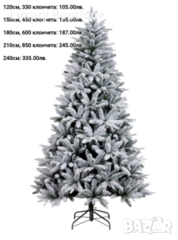 реалистична заснежена елха 