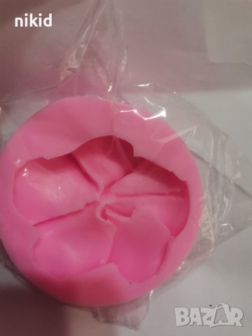 Голямо цвете теменужка силиконов молд форма фондан гипс шоколад декор, снимка 2 - Форми - 40359766