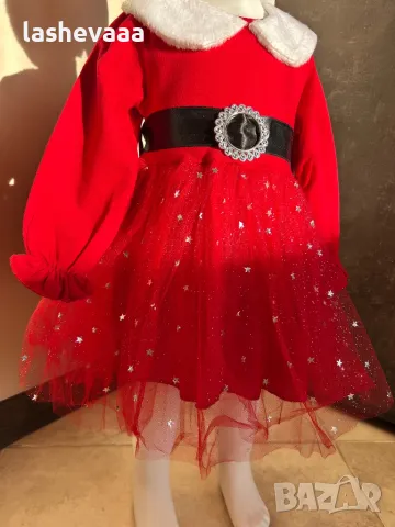 Детска коледна рокля с шапка , снимка 3 - Детски рокли и поли - 48170124