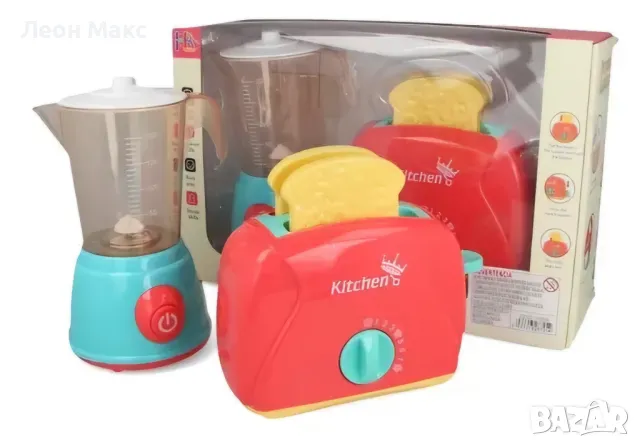 Детски комплект блендер и тостер на батерии 
