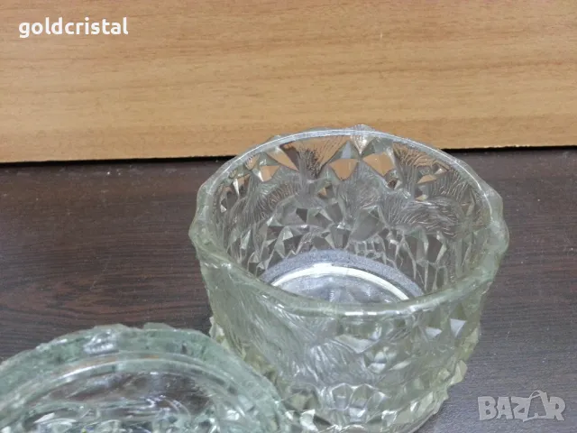 стара стъклена захарница бонбониера , снимка 5 - Антикварни и старинни предмети - 48855799