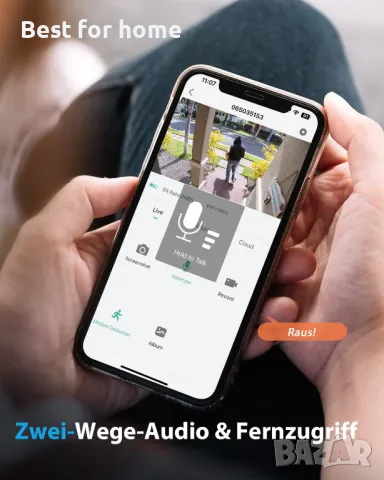 YESKAMO 3MP Ultra HD акумулаторна WiFi камера със соларен панел, снимка 5 - Комплекти за видеонаблюдение - 48358030