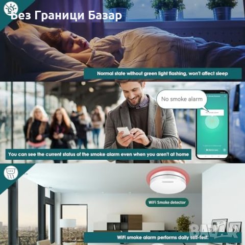 Нова Безжична взаимосвързана Wifi аларма за дим Дом , снимка 7 - Други стоки за дома - 43263972