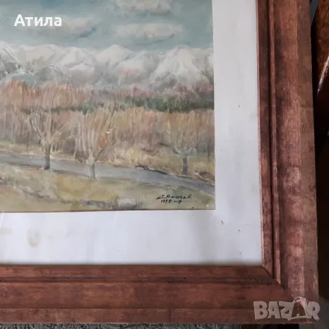 картина акварел 50/41 см, снимка 2 - Картини - 49822413