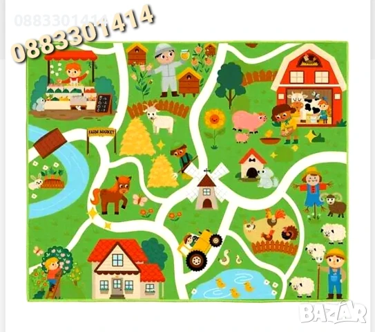 Детски килим за детска стая Ферма 160х130см 