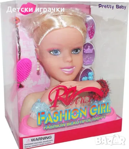 Кукла глава за прически с аксесоари за коса, снимка 2 - Кукли - 49712742