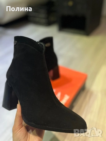 Елегантни черни боти на ток – TendenZ, обувани веднъж, снимка 2 - Дамски боти - 53036617