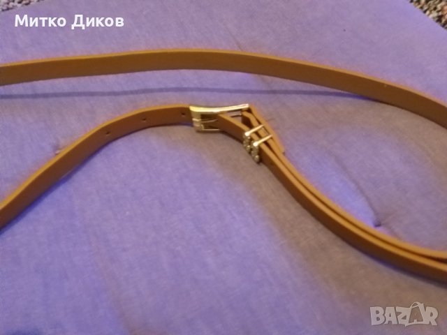 Женски кожен колан тънък 15мм на 116см дълъг, снимка 4 - Колани - 43327855