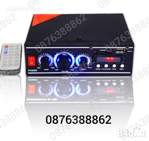 Мощен мини стерео усилвател SN-777BT Bluetooth/USB/FM, снимка 2 - Ресийвъри, усилватели, смесителни пултове - 39661788