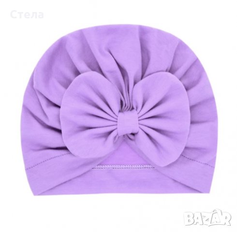 Бебешка шапка с голяма панделка, снимка 2 - Шапки, шалове и ръкавици - 31533066