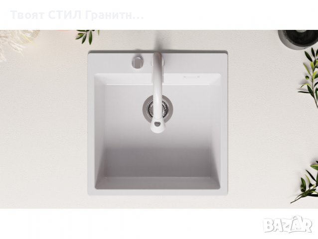 Кухненска Мивка от гранит модел Осло 50 XXL 490 x 500 mm - бяла, снимка 5 - Други - 38519956