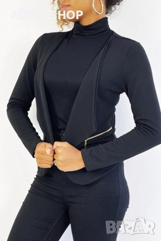Дамско сако (блейзър) с ревер и джобове с цип, 3цвята - 024, снимка 10 - Сака - 43597392