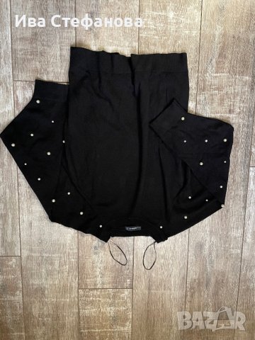 Wow 🤩 Черен  пуловер блуза  Zara овърсайз размер  с декорация перли, снимка 11 - Блузи с дълъг ръкав и пуловери - 43712131