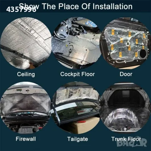 Шумо и топлоизолиращо фолио за МПС, Термоизолация, 100х500см, 7мм, , снимка 7 - Аксесоари и консумативи - 48758533