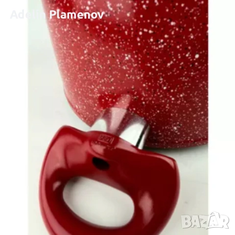 Тенджера Voltz, 3.4л./9.5л., Дълбока, Мраморно покритие, Индукция, Червен, снимка 2 - Съдове за готвене - 53293680