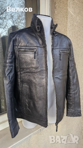 Мъжко кожено яке от естествена кожа - размер L - цена 250 евро, снимка 3 - Якета - 52433576