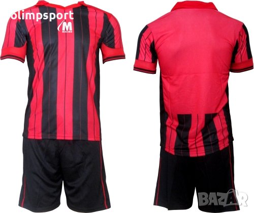 Екип за футбол/ волейбол/ хандбал, фланелка с шорти червено и черно. 